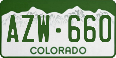CO license plate AZW660