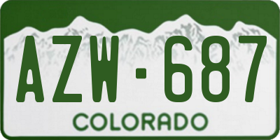 CO license plate AZW687