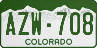CO license plate AZW708