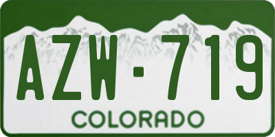 CO license plate AZW719