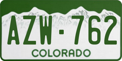 CO license plate AZW762