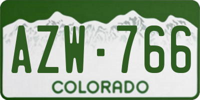 CO license plate AZW766