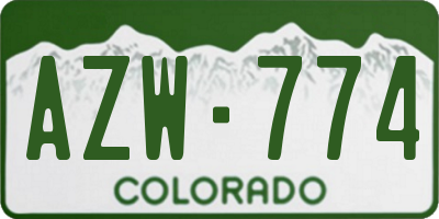 CO license plate AZW774