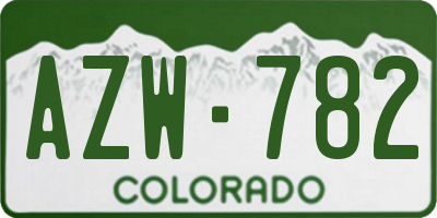 CO license plate AZW782