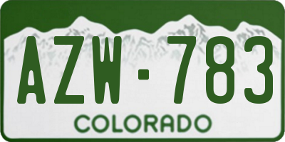 CO license plate AZW783