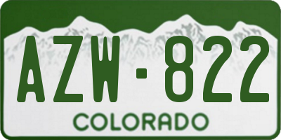 CO license plate AZW822