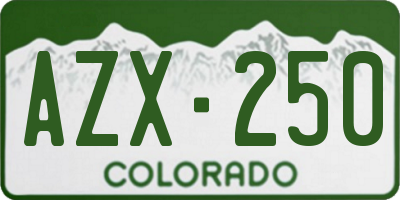 CO license plate AZX250