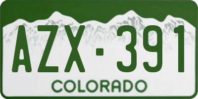 CO license plate AZX391