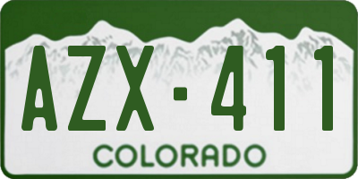 CO license plate AZX411