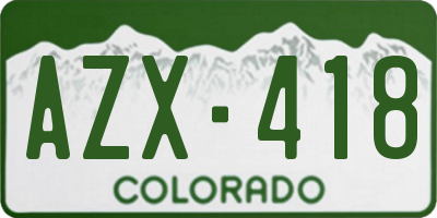 CO license plate AZX418
