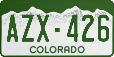 CO license plate AZX426