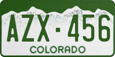 CO license plate AZX456