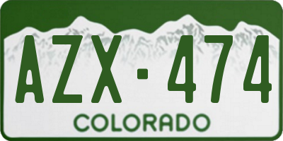 CO license plate AZX474