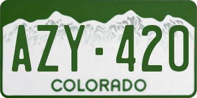 CO license plate AZY420