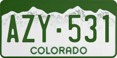CO license plate AZY531