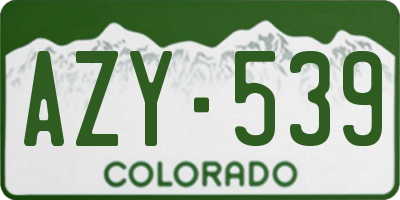 CO license plate AZY539