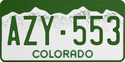 CO license plate AZY553