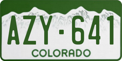 CO license plate AZY641