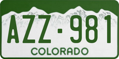 CO license plate AZZ981