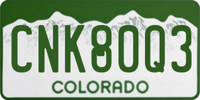 CO license plate CNK80Q3