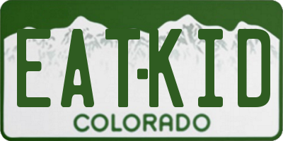 CO license plate EATKID