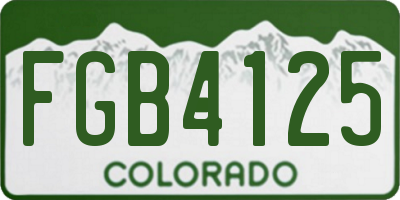 CO license plate FGB4125