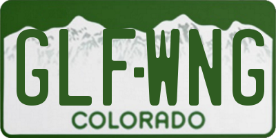 CO license plate GLFWNG