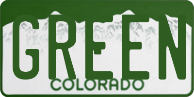CO license plate GREEN