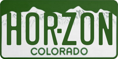 CO license plate HORZON