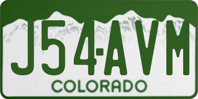 CO license plate J54AVM