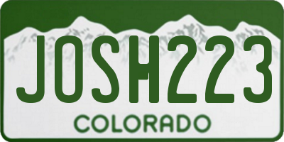 CO license plate JOSH223
