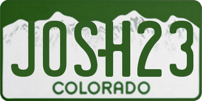 CO license plate JOSH23