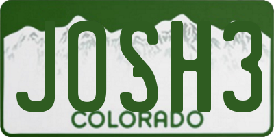 CO license plate JOSH3