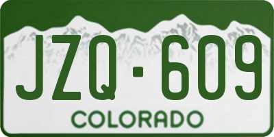 CO license plate JZQ609