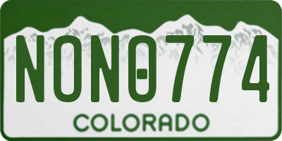 CO license plate NONO774