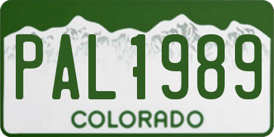 CO license plate PAL1989