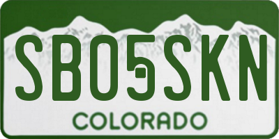 CO license plate SB05SKN