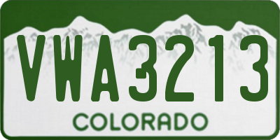 CO license plate VWA3213