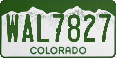 CO license plate WAL7827