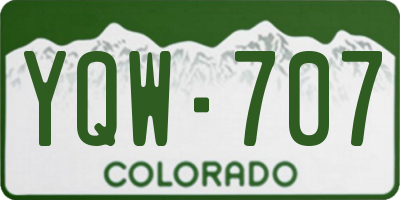 CO license plate YQW707