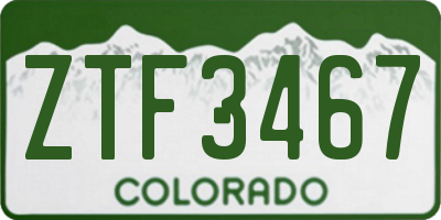 CO license plate ZTF3467