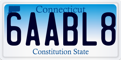 CT license plate 6AABL8