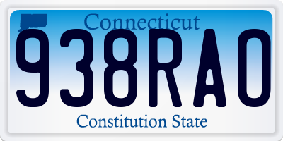 CT license plate 938RAO