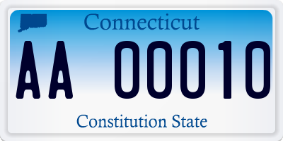 CT license plate AA00010