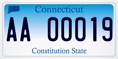 CT license plate AA00019