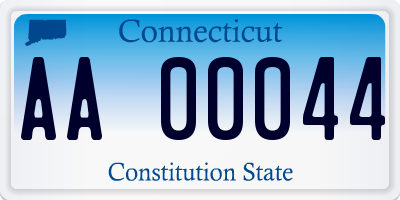 CT license plate AA00044