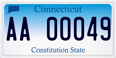 CT license plate AA00049