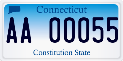 CT license plate AA00055