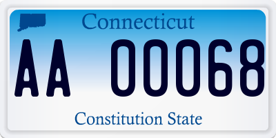 CT license plate AA00068