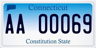 CT license plate AA00069